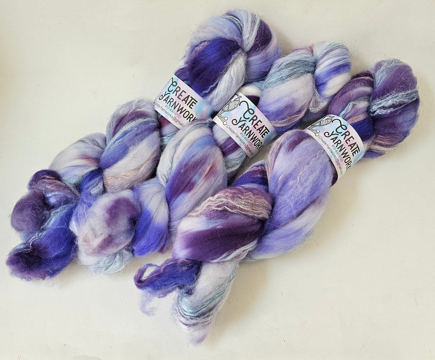 Lavender in Superwash Merino & Stellina Blend 4oz braid