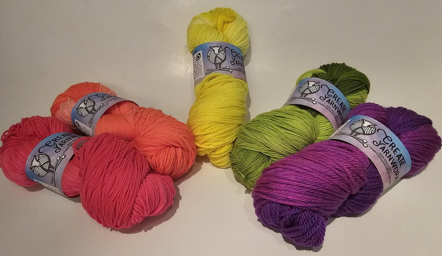 Safety Dance Neon in Superwash Merino/Nylon (85/15) Blend Fingering Weight Yarn