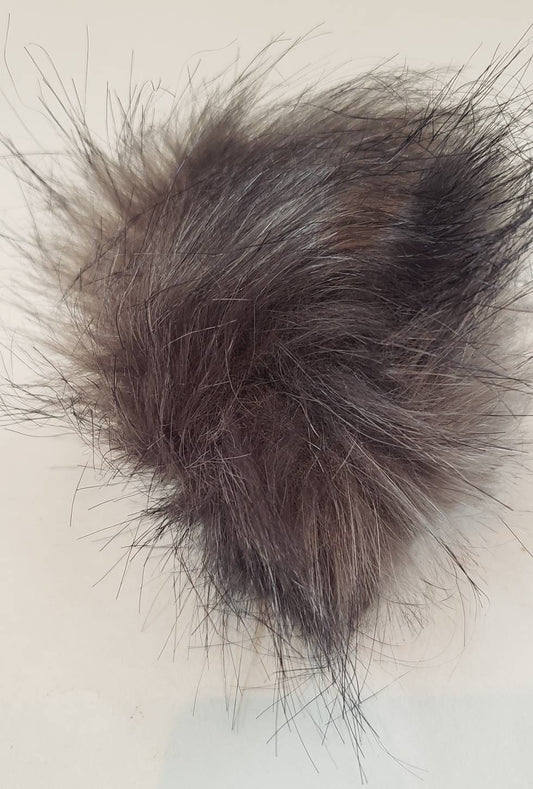 Faux Fur Pom Pom - Dark Grey