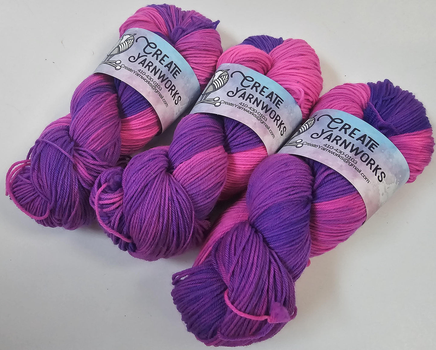 Holiday Purple Neon in Superwash Merino/Nylon (85/15) Blend Fingering Weight Yarn