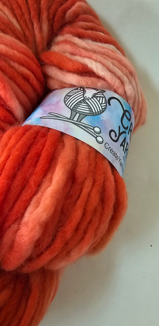 Broken Peach in 100% Superwash Merino Super Bulky Yarn