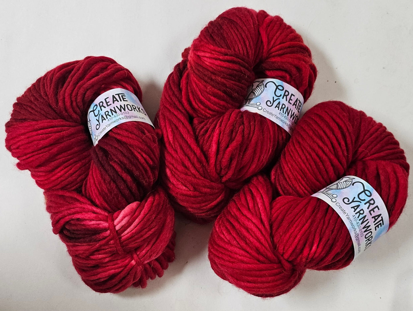 Ragin' Red in 100% Merino Super Bulky Yarn