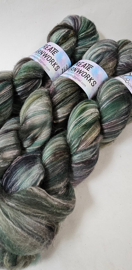 Mossy in Merino/Milk Fiber 67/33 blend Top 4oz braid