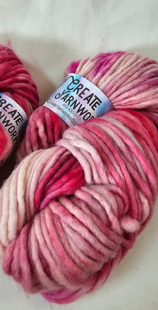 Pretty in Pink in 100% Superwash Merino Super Bulky Yarn