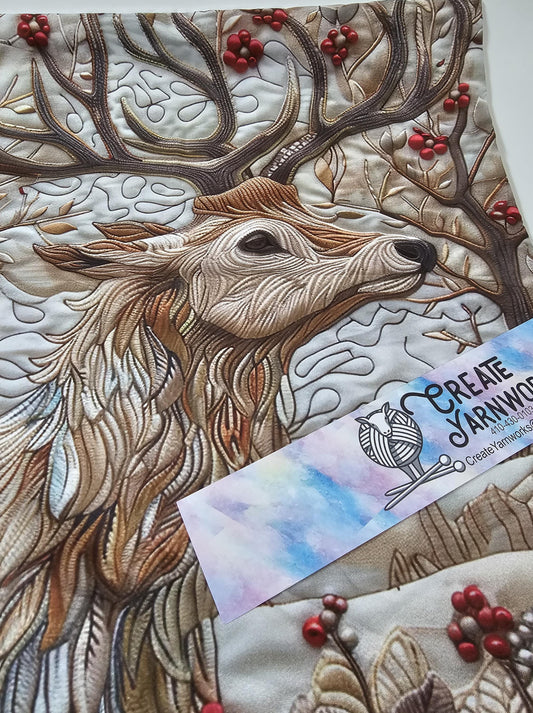 Special - Decorative 18"x18" Pillow - Quilted Look Winter Deer 2