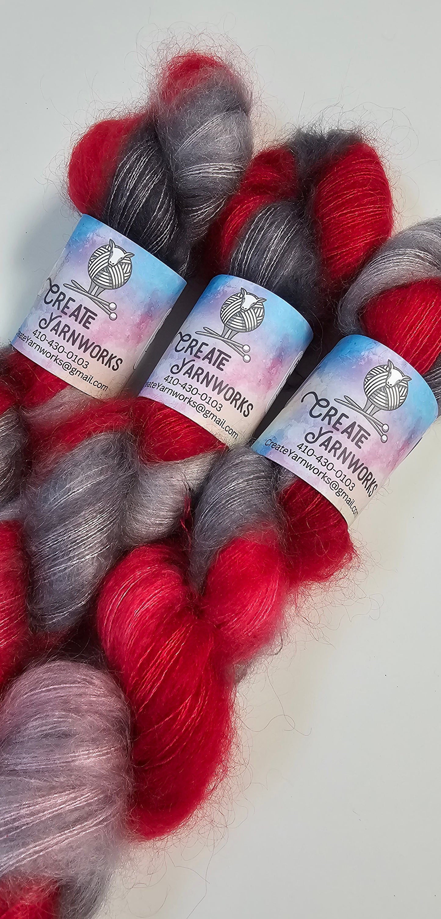 Crimson Slate in Kid Mohair/Silk Blend Lace Weight Yarn