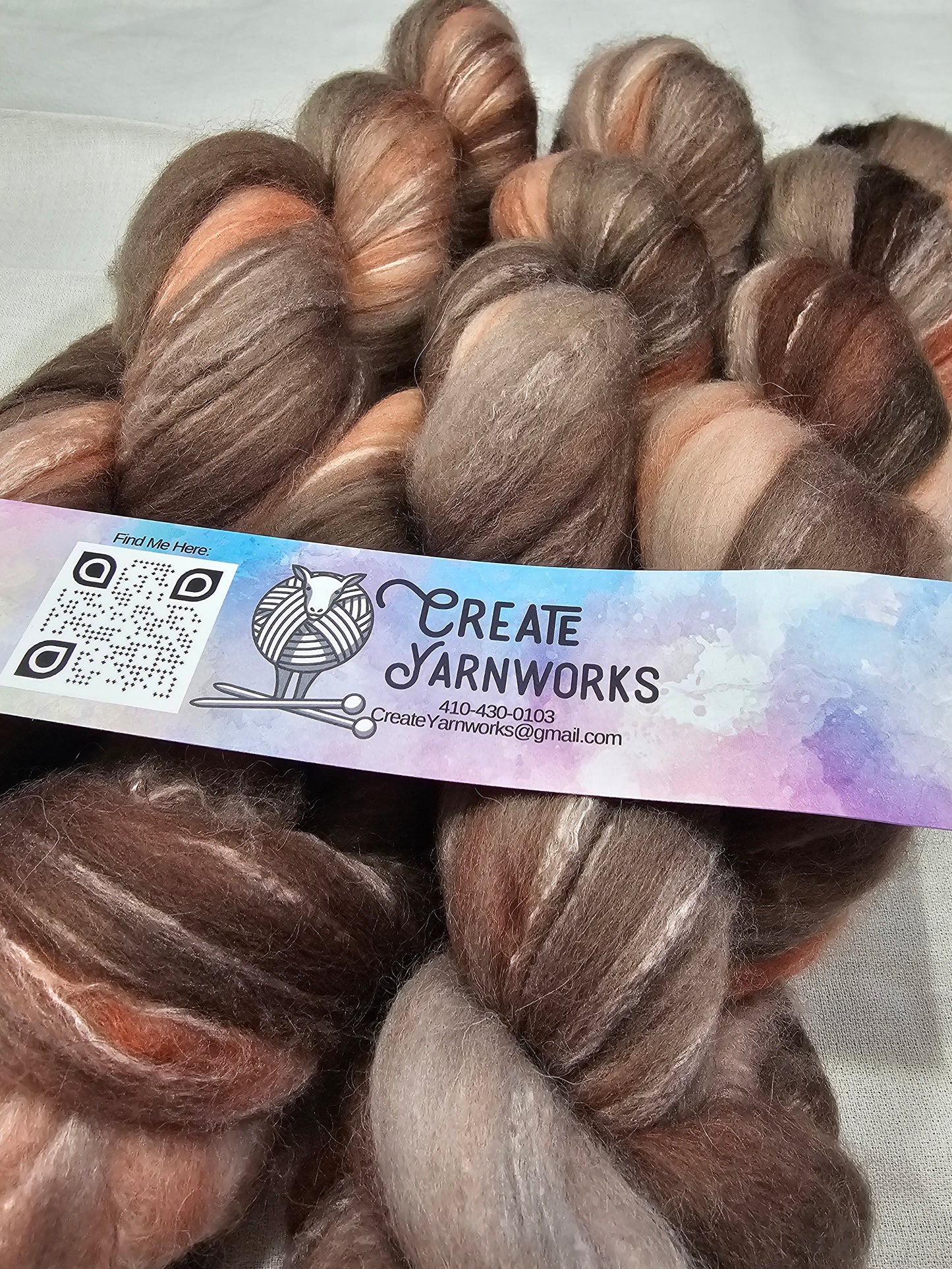 Earth in Cormo/ Rose Fiber/ Baby Alpaca custom blend Top 4oz braid
