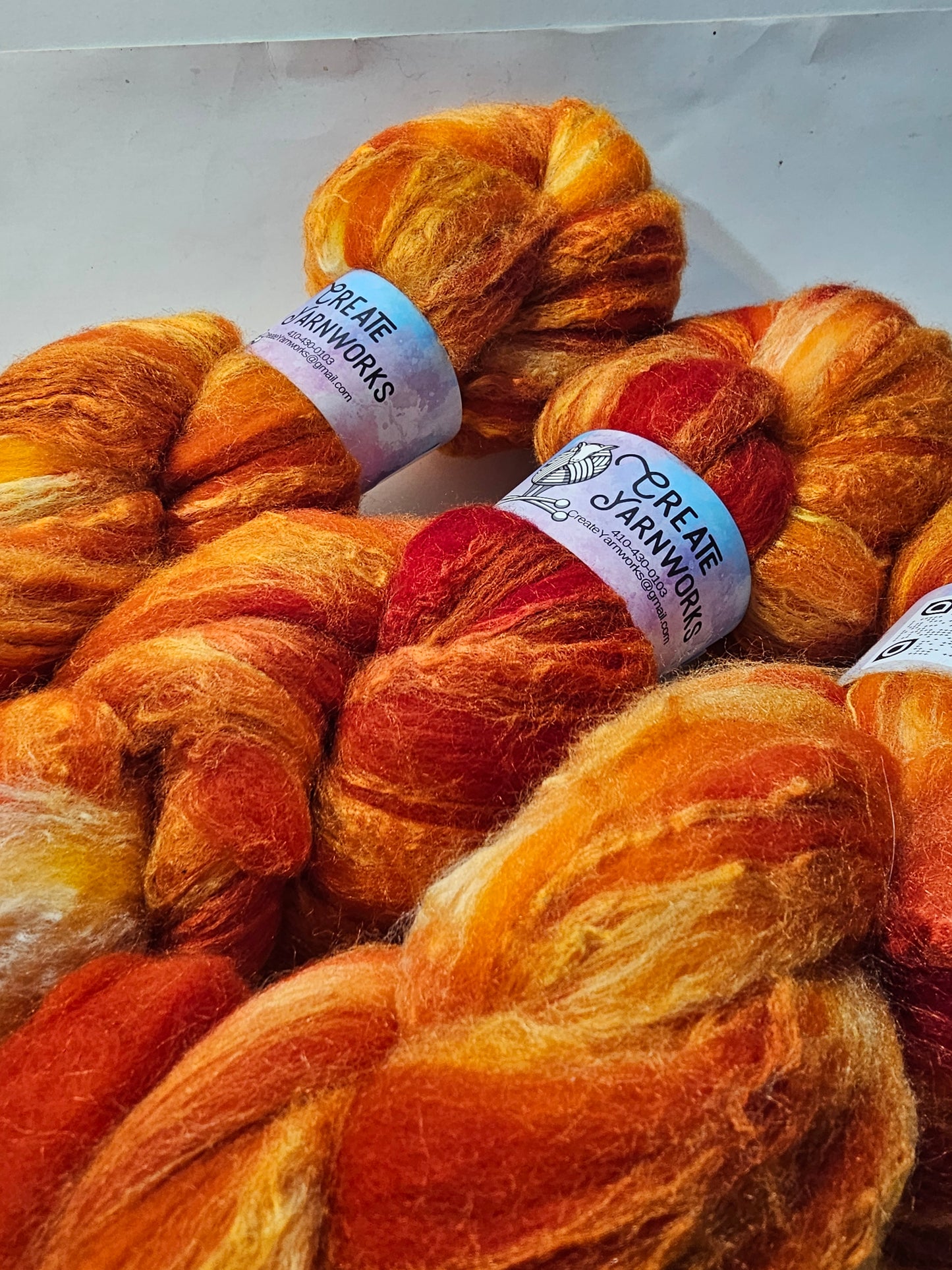 Pumpkin in Merino/Tussah Silk 70/30 blend Top 4oz braid