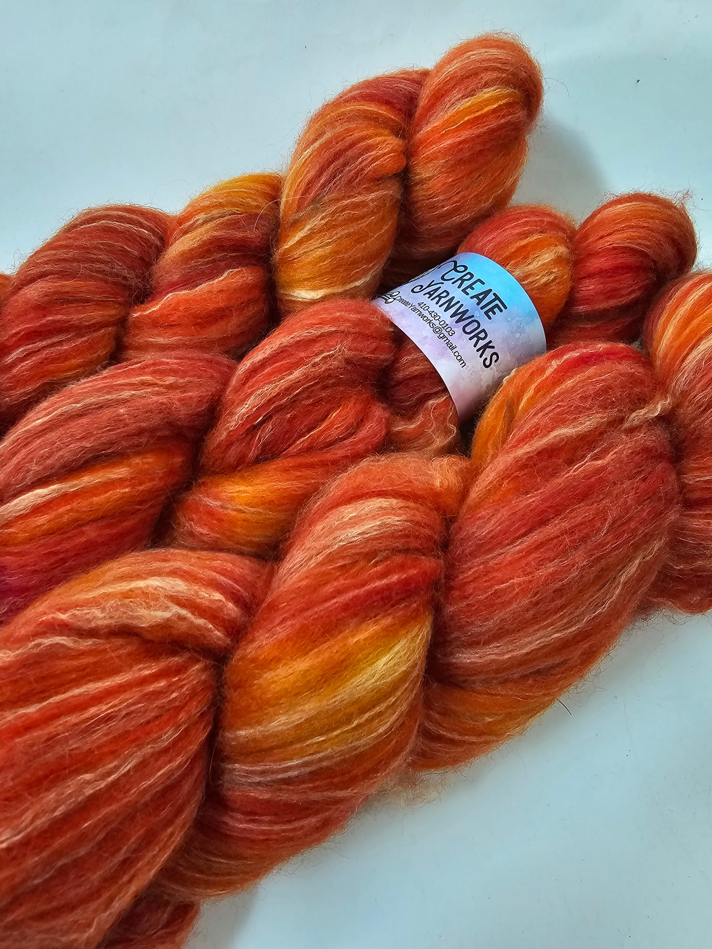 Pumpkin in BFL, Rose Fiber and Baby Alpaca Top Roving Blend 4oz braid