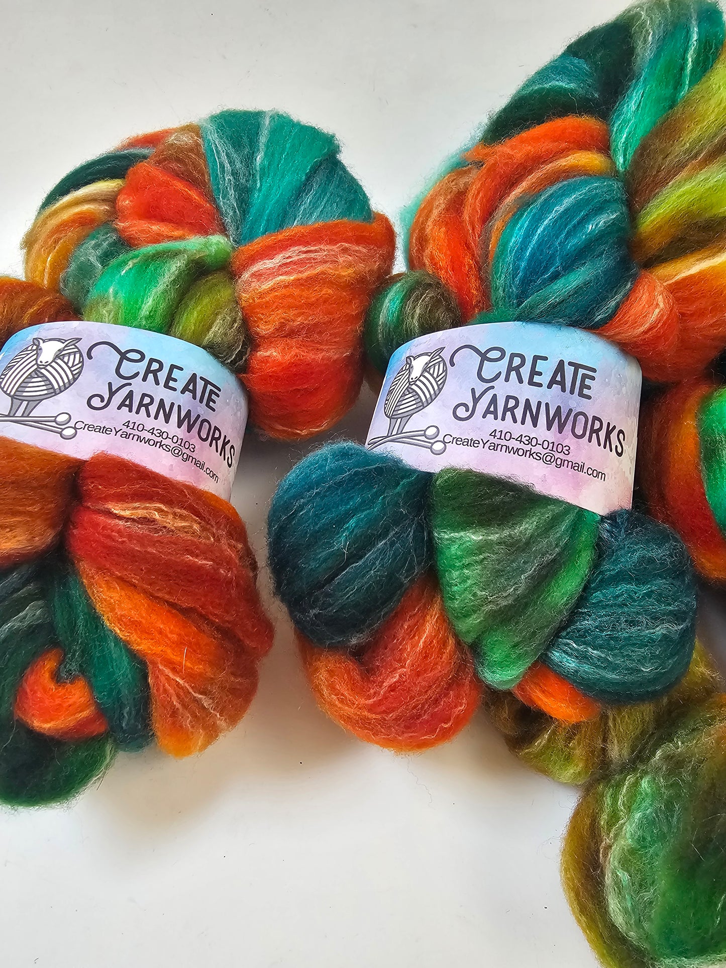 Tortoise Shell in Targhee, Bamboo and Silk Top Roving Custom Blend 4oz braid