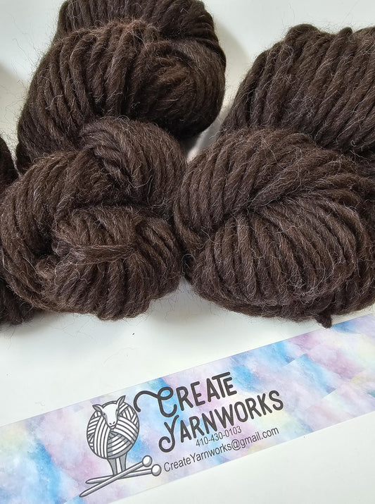 Naked Dark Brown in 100% Shetland Super Bulky Yarn