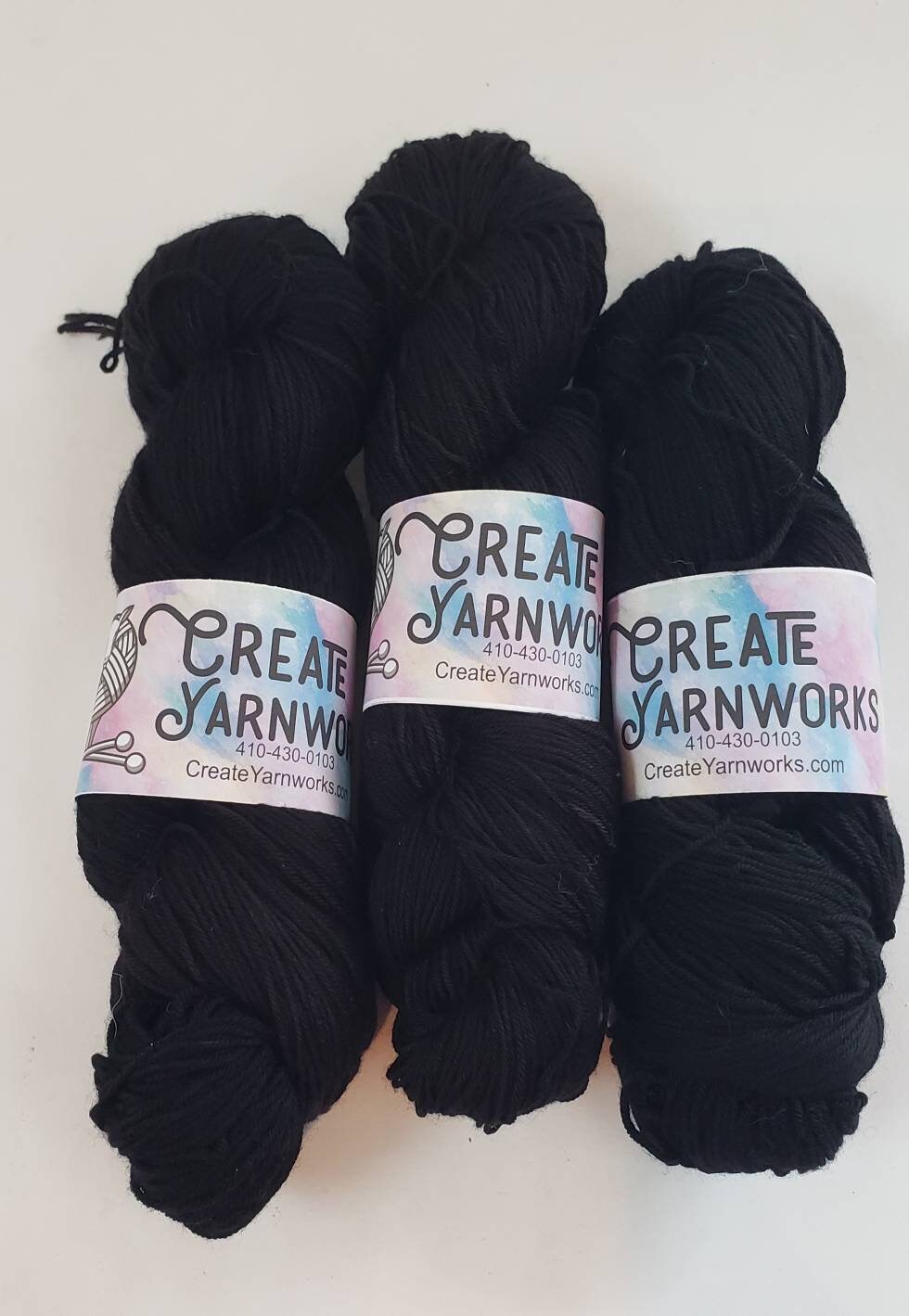 Almost Black in Superwash Merino/Nylon (85/15) Blend Fingering Weight Yarn