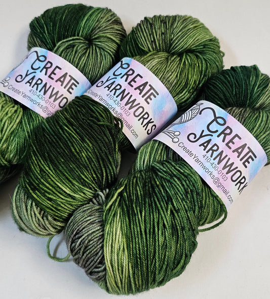 Mossy in Superwash Merino/Nylon (85/15) Blend Fingering Weight Yarn