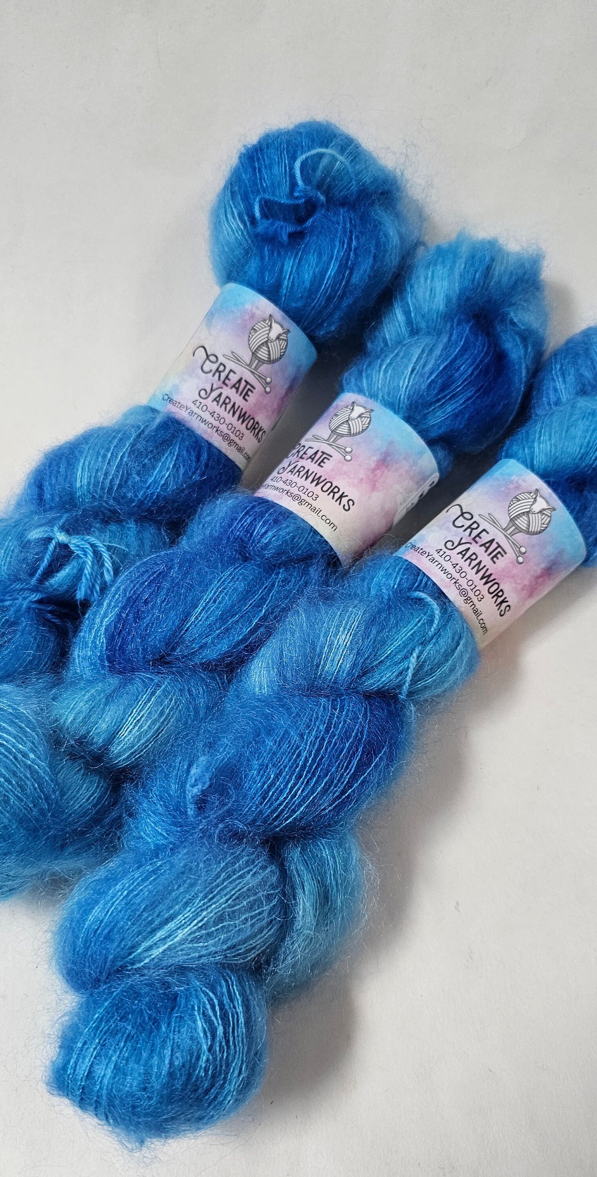 Blue Skies in Kid Mohair/Silk Blend Lace Weight Yarn