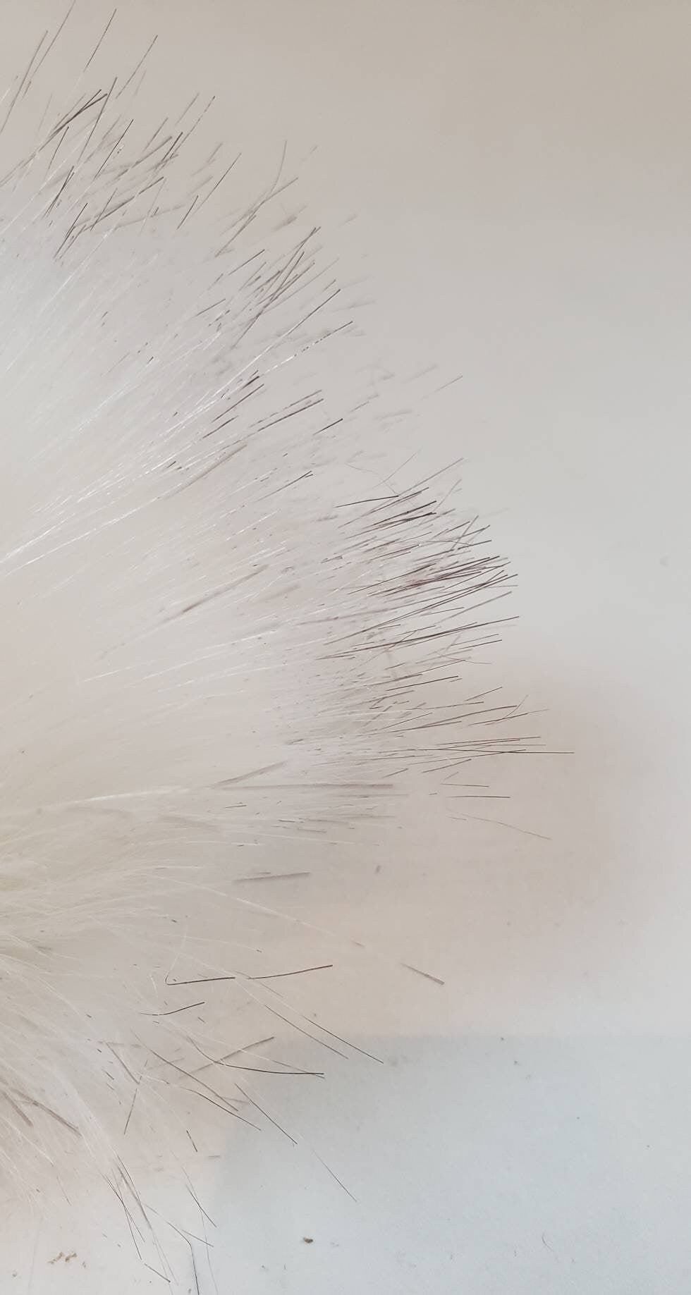 Faux Fur Pom Pom - White with dark tips