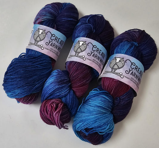 It's Electric! in Superwash Merino/Nylon (85/15) Blend Fingering Weight Yarn