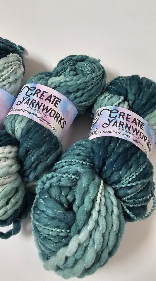 Forest in Thick n Thin 100% Superwash Merino Bulky Yarn