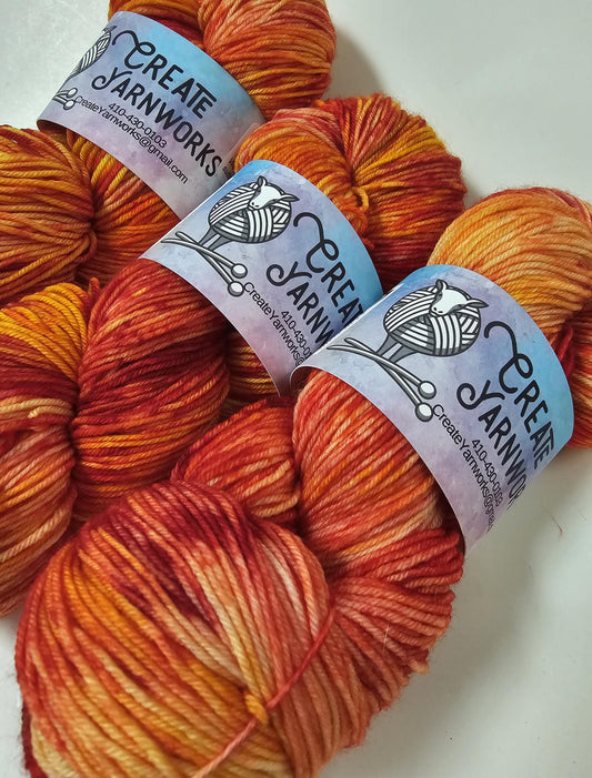Eastern Shore Sunrise in Superwash Merino/Nylon (85/15) Blend Fingering Weight Yarn