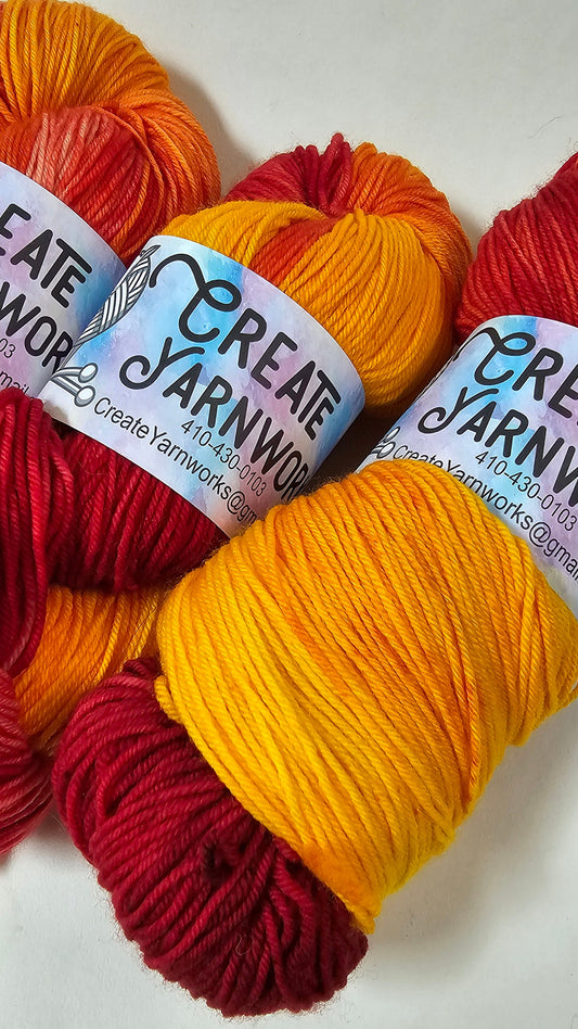 Some Like It Hot! in Superwash Merino/Nylon (85/15) Blend Fingering Weight Yarn