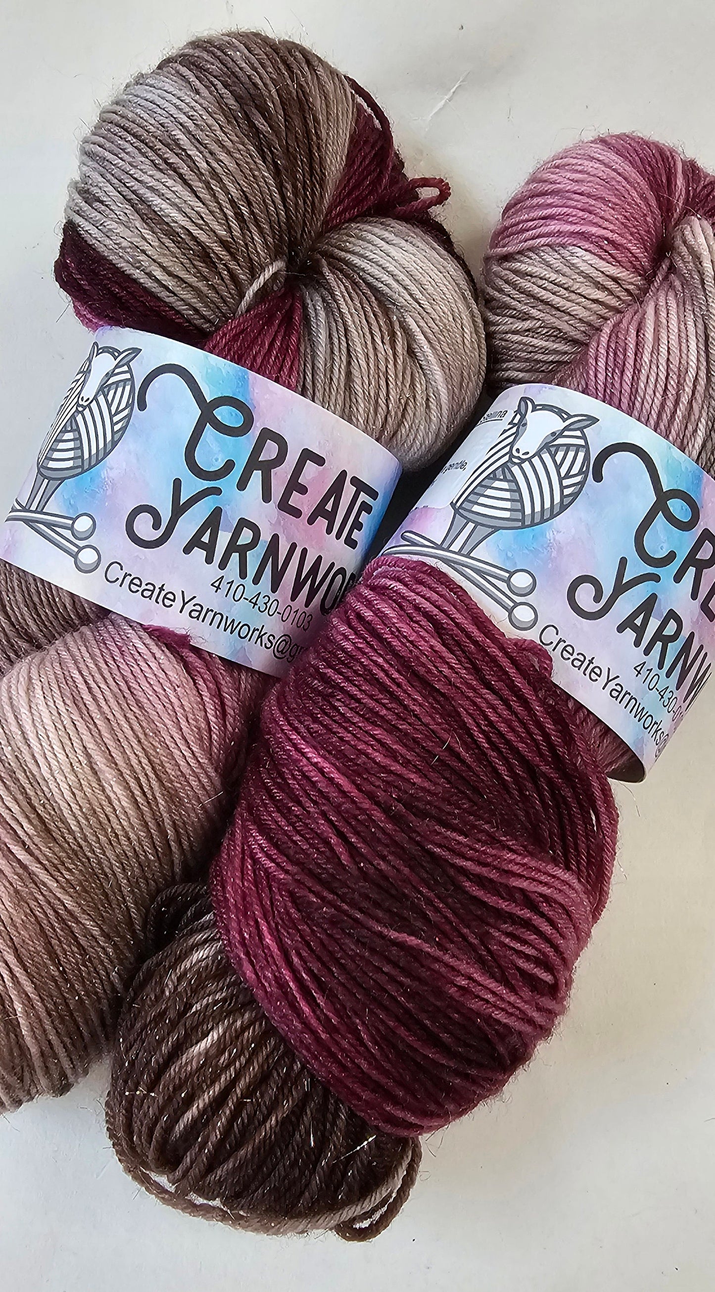 Burgundy Bark in Gold Sparkle Superwash Merino Blend Fingering Weight Yarn