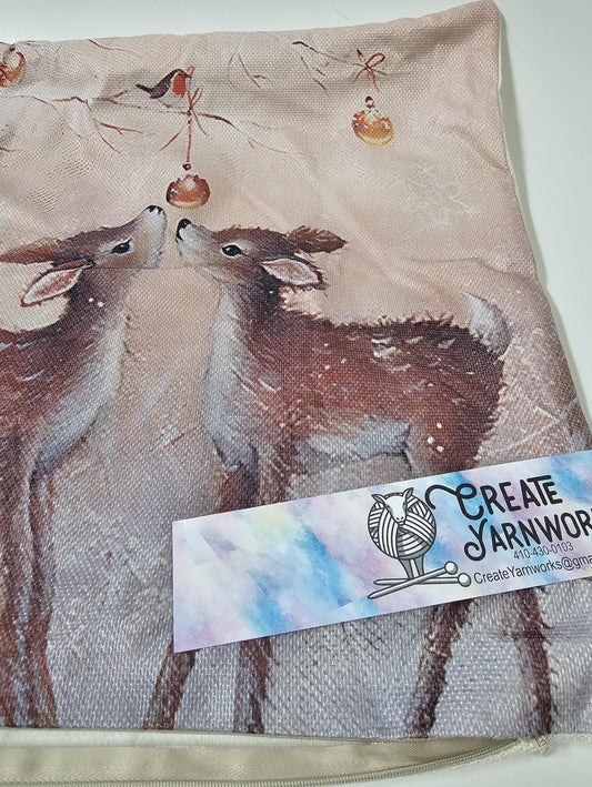 Special - Decorative 18"x18" Pillow - Winter Deer at Tree
