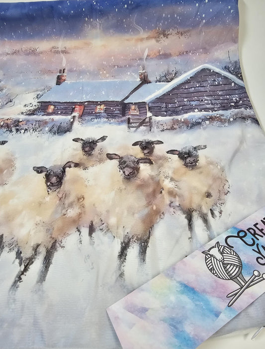 Special - Decorative 18"x18" Pillow - Sheep in the Snow