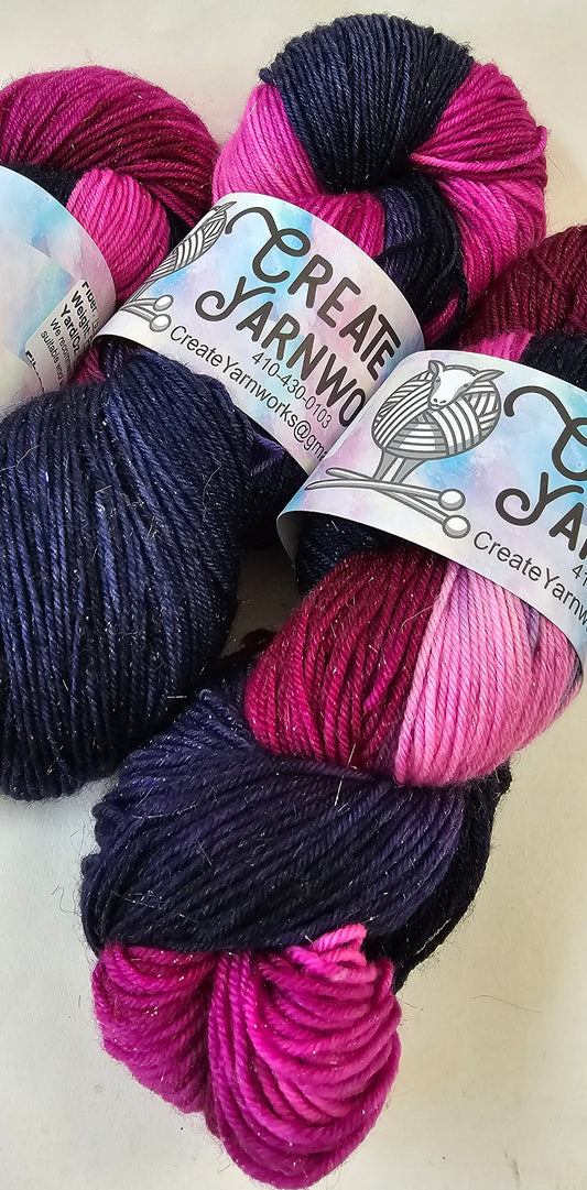 Aurora in Gold Sparkle Superwash Merino Blend Fingering Weight Yarn