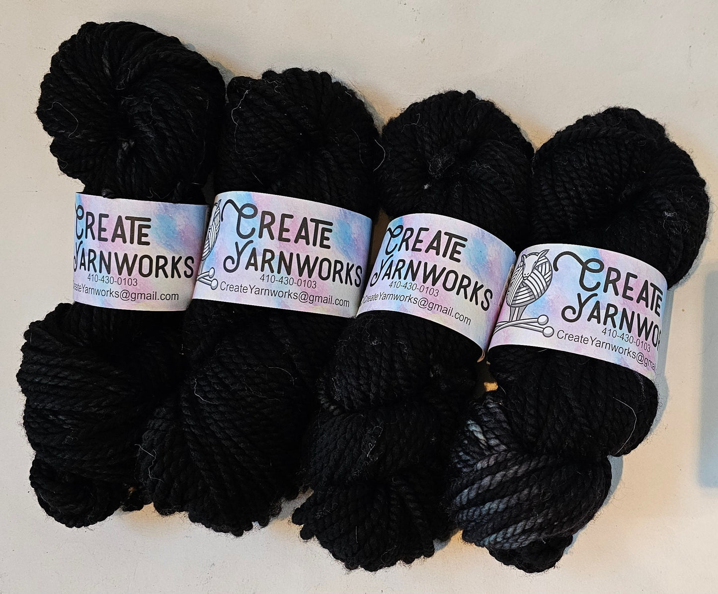 Almost Black in 100% Superwash Merino Bulky Yarn
