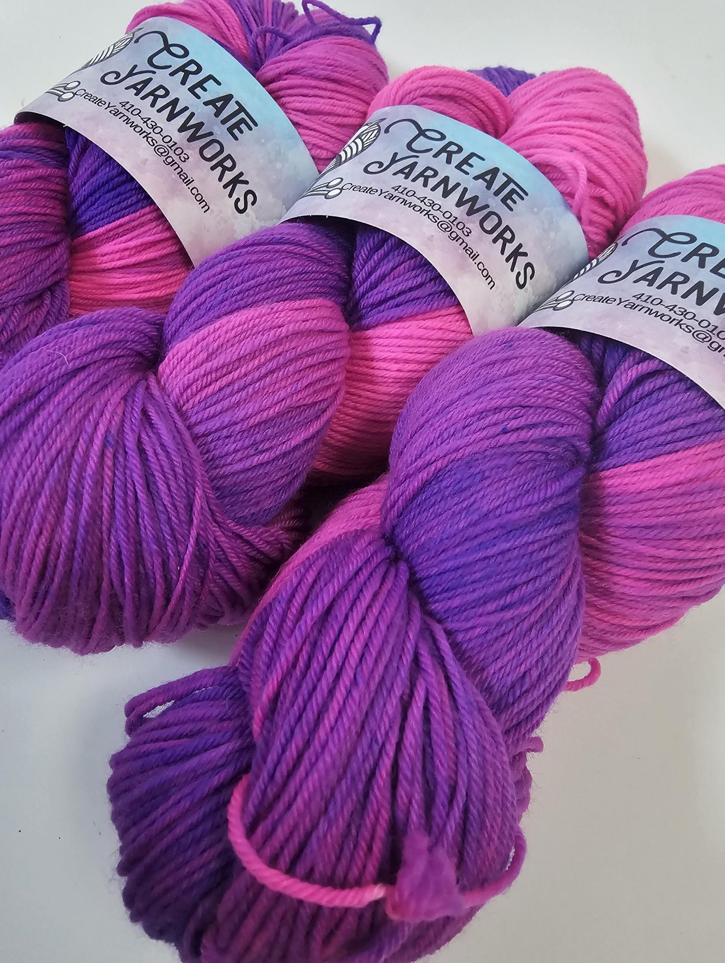 Holiday Purple Neon in Superwash Merino/Nylon (85/15) Blend Fingering Weight Yarn