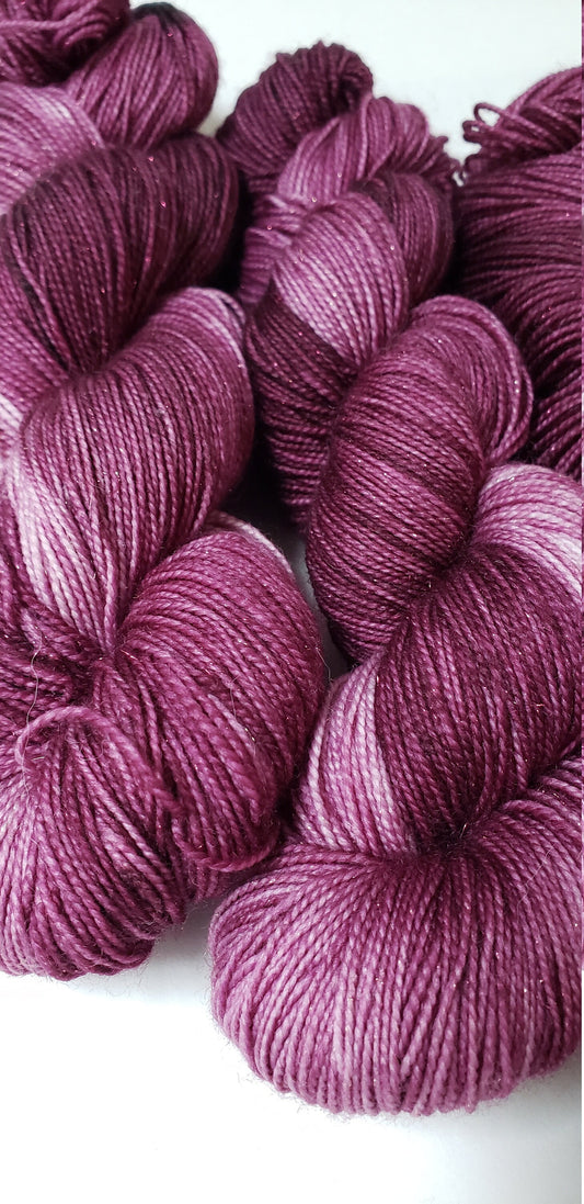 Wine Country in Gold Sparkle Superwash Merino Blend Fingering Weight Yarn