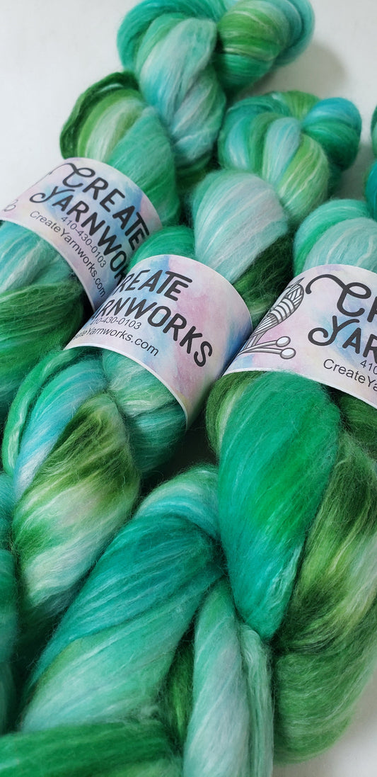 Sea Glass in Merino/Milk Fiber 67/33 blend Top 4oz braid