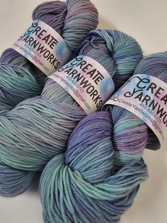 Mermaid Dreams in Superwash Merino/Nylon (85/15) Blend Fingering Weight Yarn