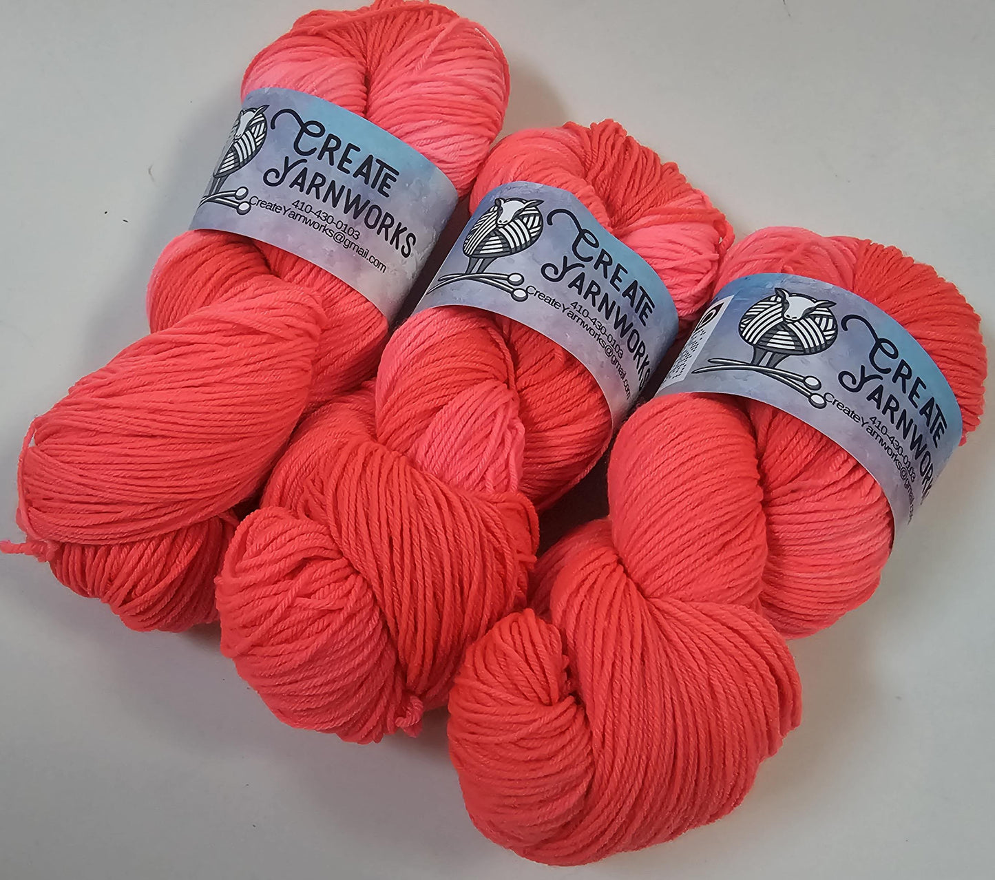 Simply Red Neon in Superwash Merino/Nylon (85/15) Blend Fingering Weight Yarn