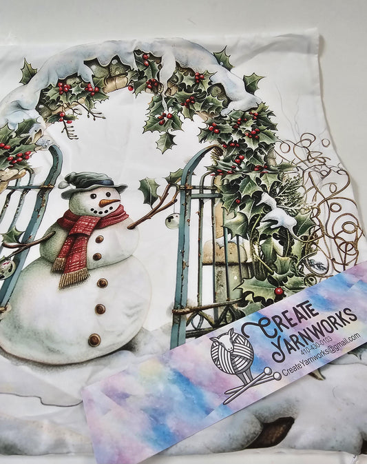 Special - Decorative 18"x18" Pillow - Snowman in Archway