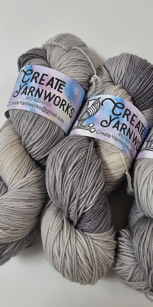 Stormy Skies in Superwash Merino/Nylon (85/15) Blend Fingering Weight Yarn