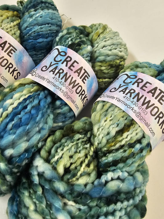 Oceans Deep in Thick n Thin 100% Superwash Merino Bulky Yarn