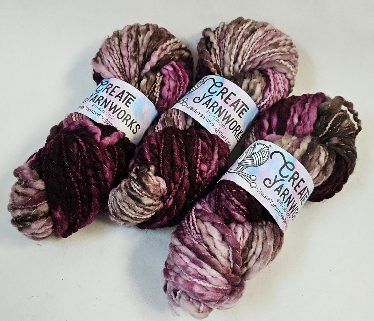Burgundy Bark in Thick n Thin 100% Superwash Merino Bulky Yarn