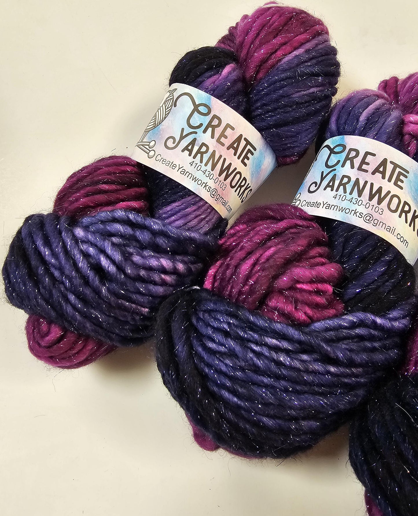 Aurora in Silver Sparkle Superwash Merino Blend Super Bulky Weight Yarn