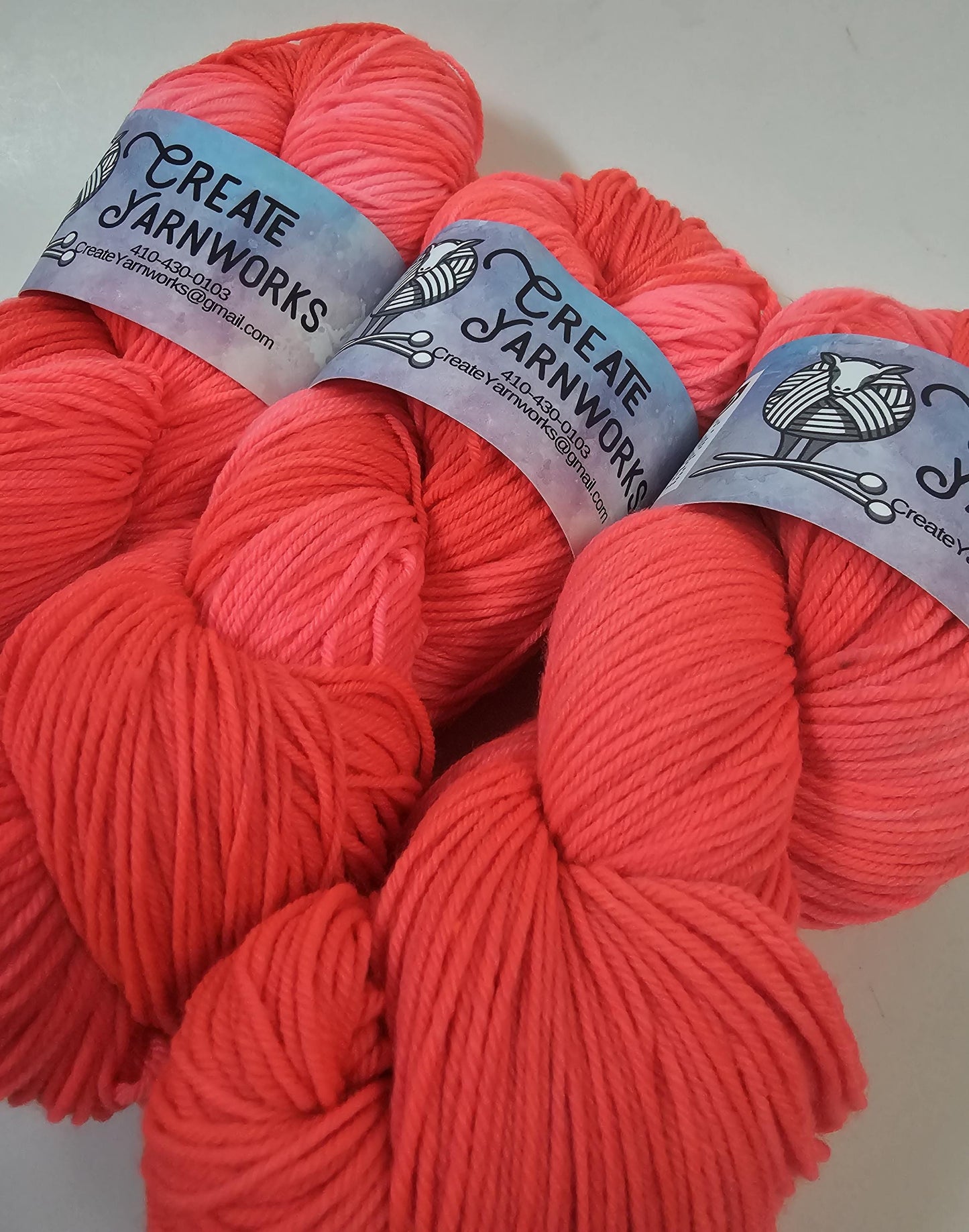 Simply Red Neon in Superwash Merino/Nylon (85/15) Blend Fingering Weight Yarn
