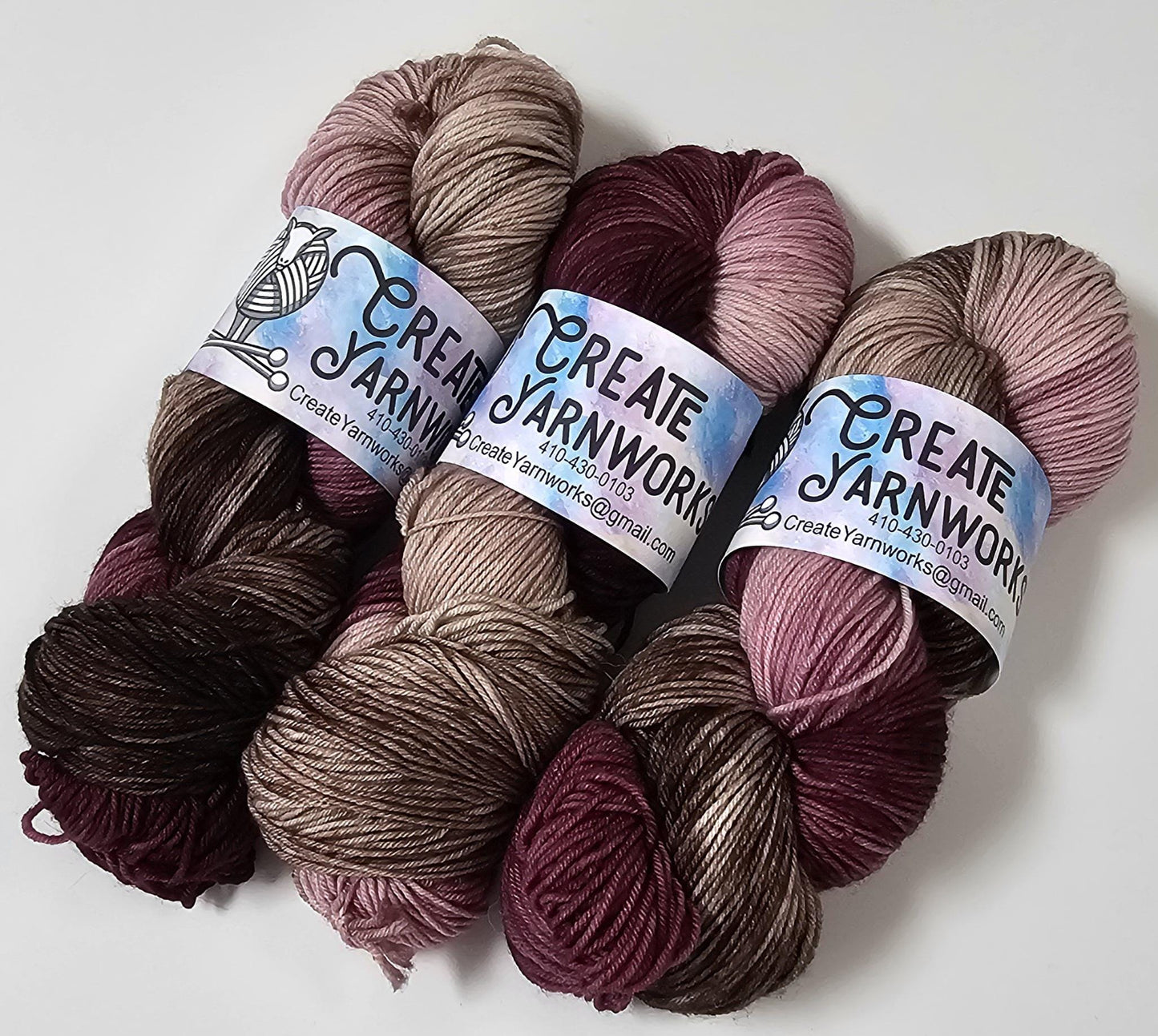 Burgundy Bark in Superwash Merino/Nylon (85/15) Blend Fingering Weight Yarn