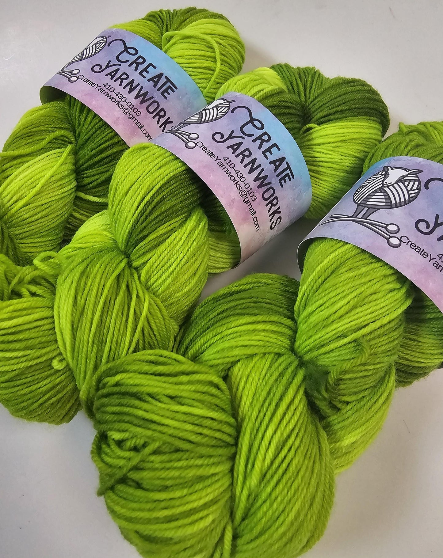 Radioactive Neon in Superwash Merino/Nylon (85/15) Blend Fingering Weight Yarn