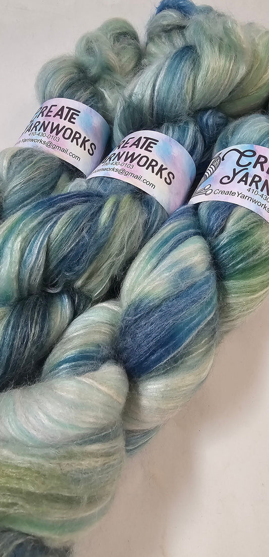 Oceans Deep in Merino/Milk Fiber 67/33 blend Top 4oz braid