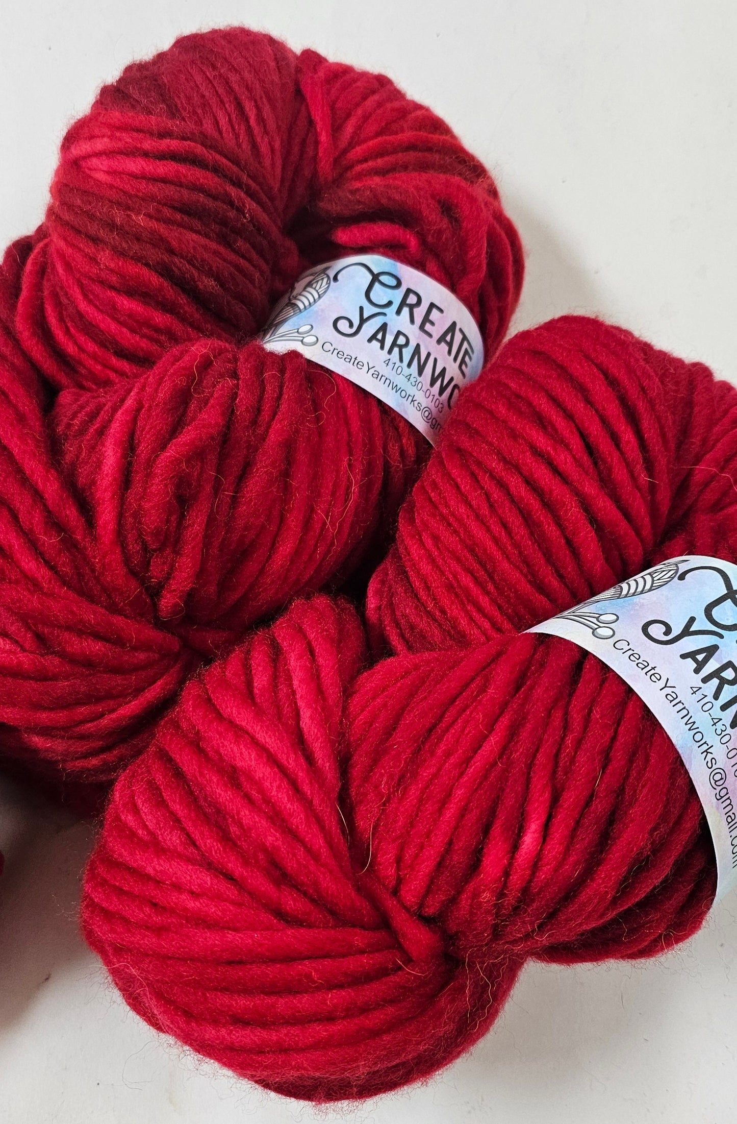 Ragin' Red in 100% Merino Super Bulky Yarn