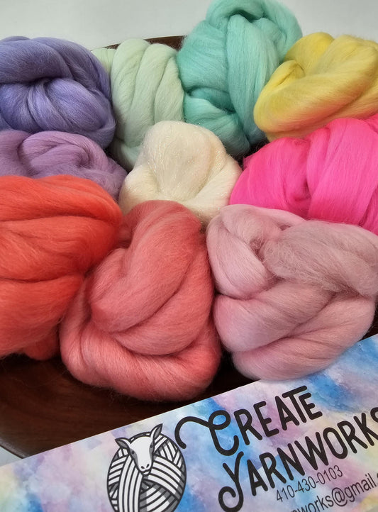 Unicorn in 23 micron Merino Fiber for Needle Felting, Wet Felting, or Spinning *sparkles*