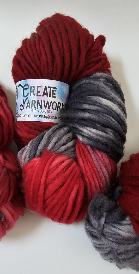 Crimson Slate in 100% Superwash Merino Super Bulky Yarn