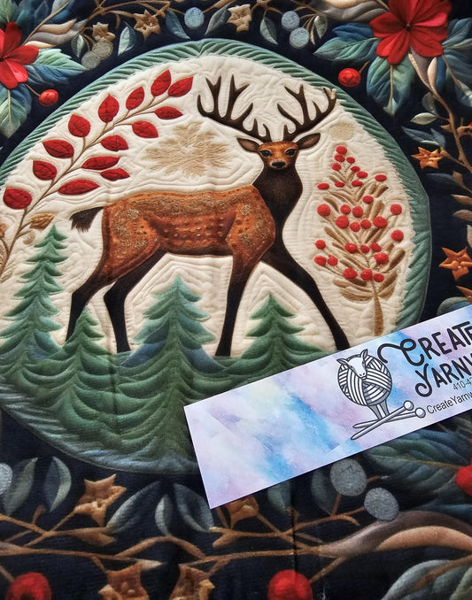 Special - Decorative 18"x18" Pillow - Quilted Look Colorful Deer