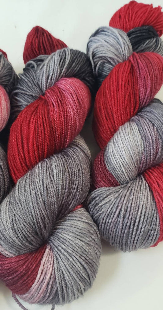 Crimson Slate in Superwash Merino/Nylon (85/15) Blend Fingering Weight Yarn