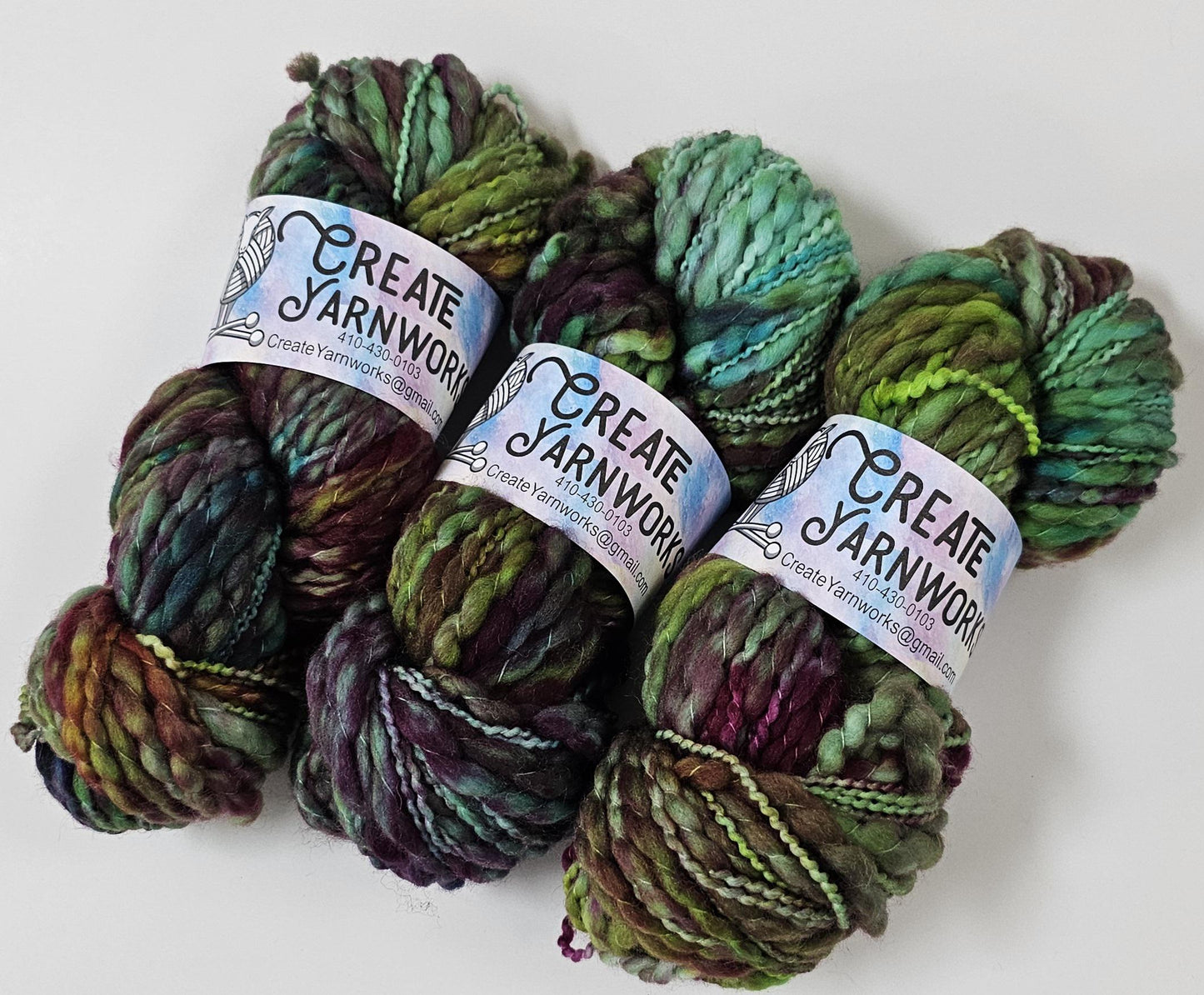 Pretty as a Peacock in Thick n Thin 100% Superwash Merino Bulky Yarn