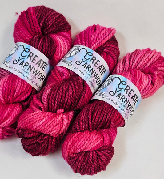 Pretty in Pink in 100% Superwash Merino Bulky Yarn