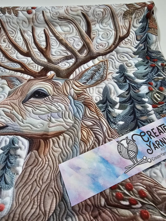 Special - Decorative 18"x18" Pillow - Quilted Look Winter Deer 4